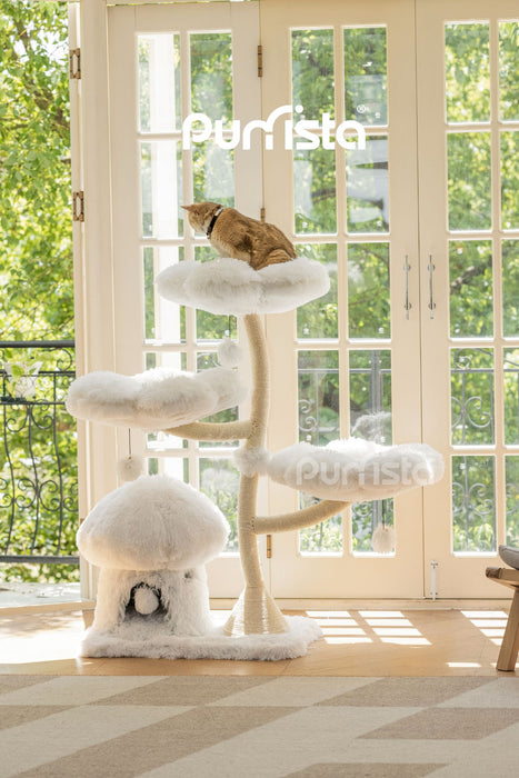 120cm Purrista Mushroom Ice Cream Cat Tree - White