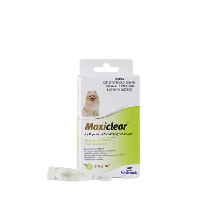 Moxiclear Flea & Worming Spot Treatment（Up to 4KG） - Puppy & Dog