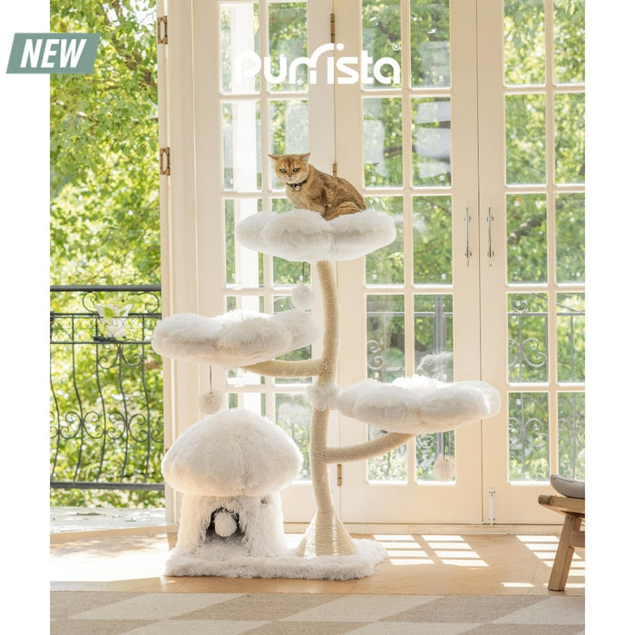 120cm Purrista Mushroom Ice Cream Cat Tree - White