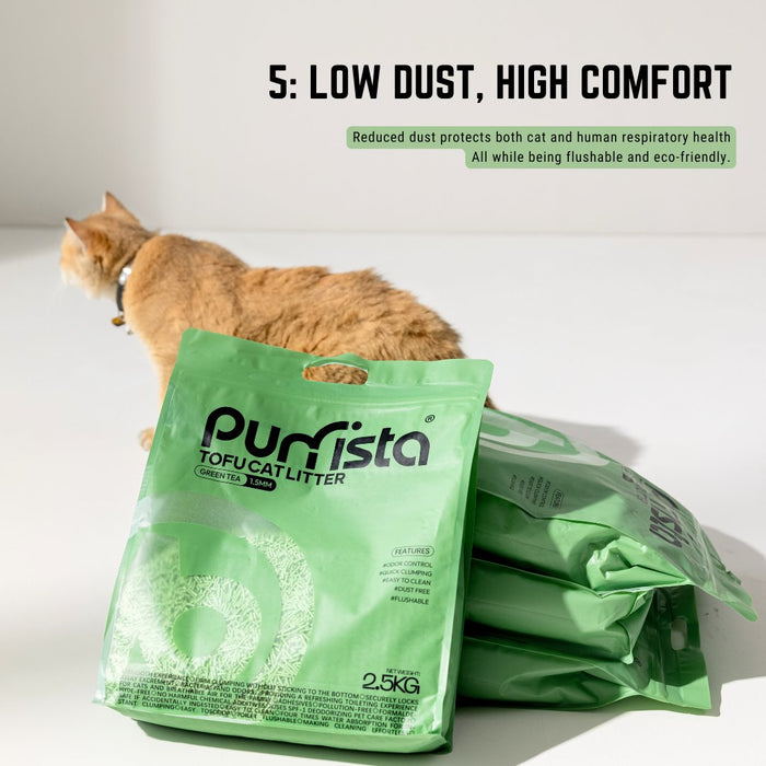 Purrista Fresh Green Tea Tofu Cat Litter - 2.5kg