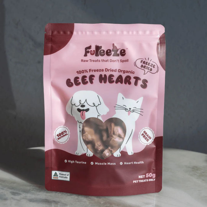 Fureeze™-Freeze Dried Organic Beef Hearts 50g