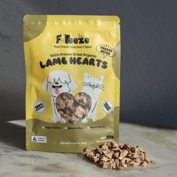 Fureeze™- Freeze Dried Organic Lamb Hearts 50g