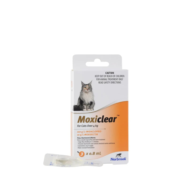 Moxiclear Flea & Worming Spot Treatment（Over 4KG） - Cat