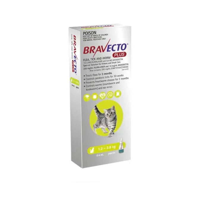 BRAVECTO PLUS For Cats: 1.2KG - 2.8KG