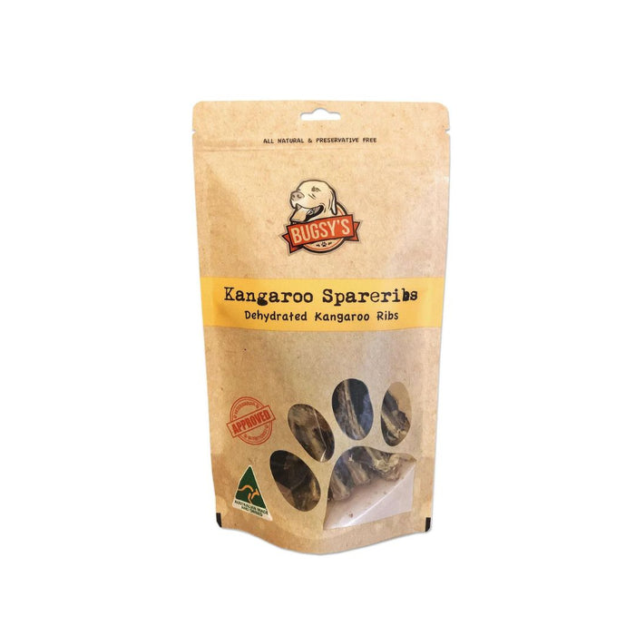 BUGSY'S Dehydrated Kangaroo Spare Ribs Dog Treats 100g - 03