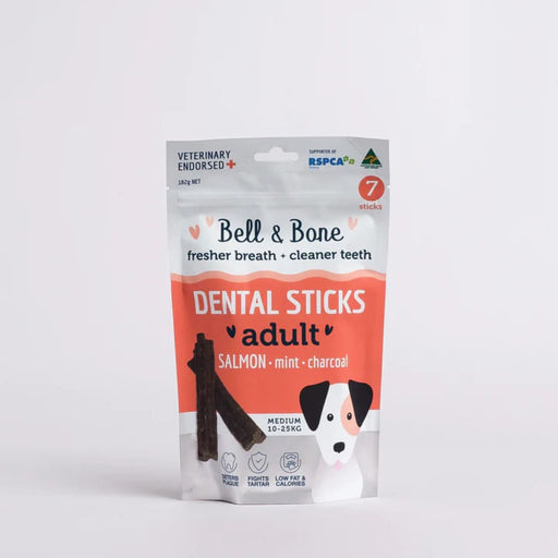 Bell & Bone Salmon Mint and Charcoal Adult Dog Dental Sticks 01