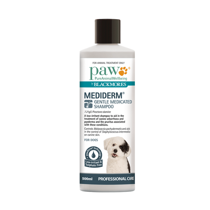 Blackmores PAW MediDerm Gentle Medicated Shampoo 500ml my rainbow pet