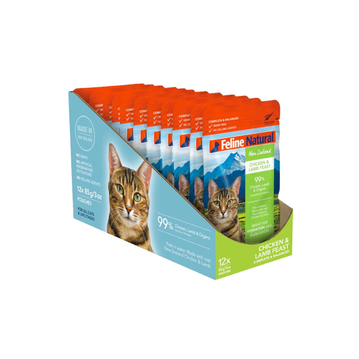 Feline Natural Cat Canned Food - Chicken & Lamb - 85g Pouch