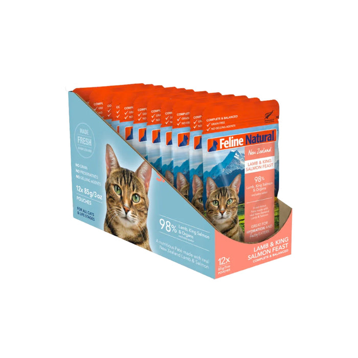 Feline Natural Cat Canned Food - Lamb & Salmon - 85g Pouch