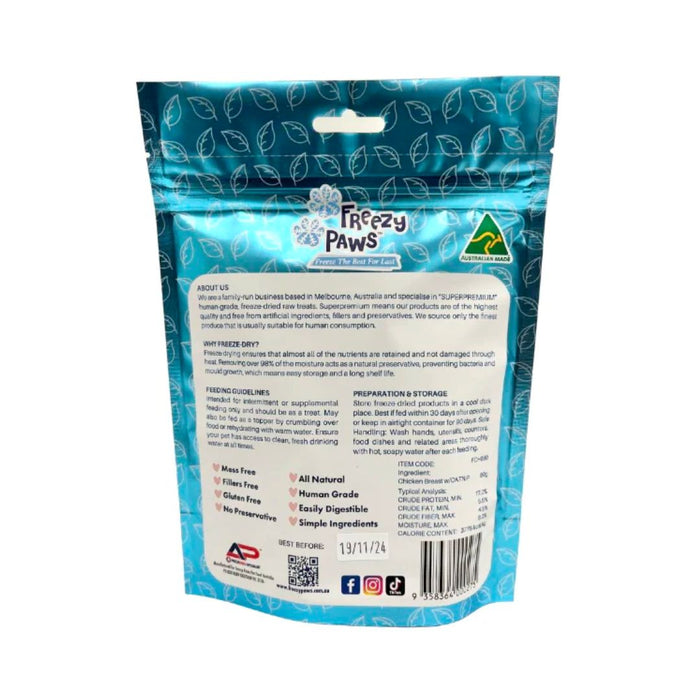 Freezy Paws - Superpremium Human Grade - Chicken Breast Raw with Catnip 80g