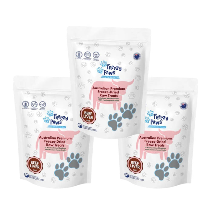 Freezy Paws - Superpremium Human Grade Freeze-Dried Beef Liver Raw Treats 100g