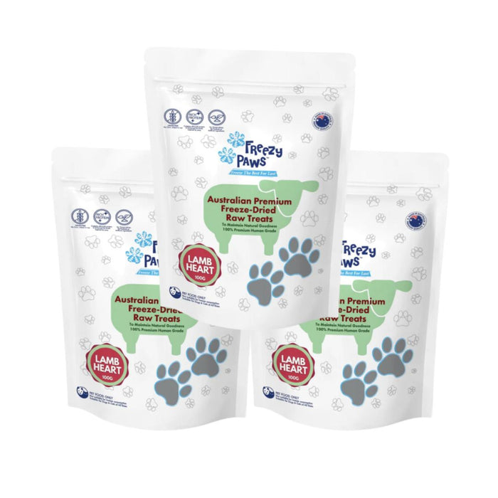 Freezy Paws - Superpremium Human Grade Freeze-Dried Lamb Heart Raw Treats 100g