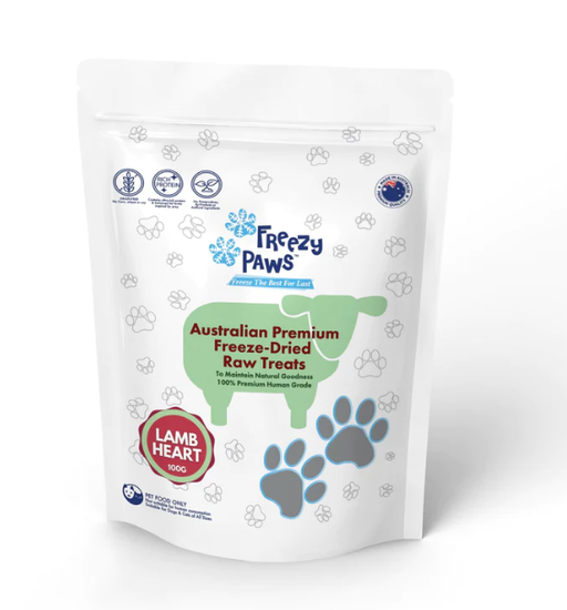 Freezy Paws - Superpremium Human Grade Freeze-Dried Lamb Heart Raw Treats 100g