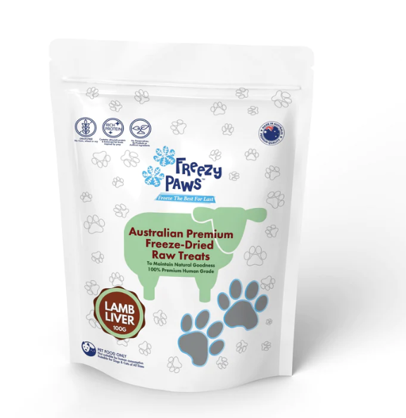 Freezy Paws - Superpremium Human Grade Freeze-Dried Lamb Liver Raw Treats 100g