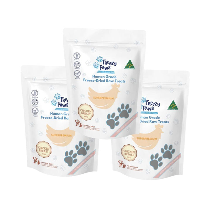 Freezy Paws - Superpremium Human Grade Freeze-Dried Chicken Breast Raw Treats 100g