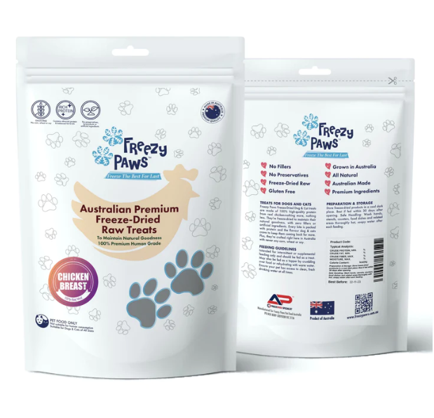 Freezy Paws - Superpremium Human Grade Freeze-Dried Chicken Breast Raw Treats 100g