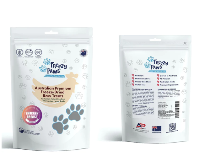 Freezy Paws - Superpremium Human Grade Freeze-Dried Chicken Breast Raw Treats 100g