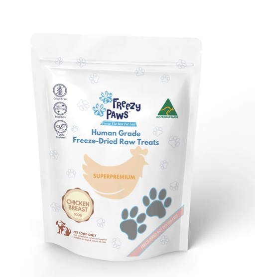 Freezy Paws - Superpremium Human Grade Freeze-Dried Chicken Breast Raw Treats 100g