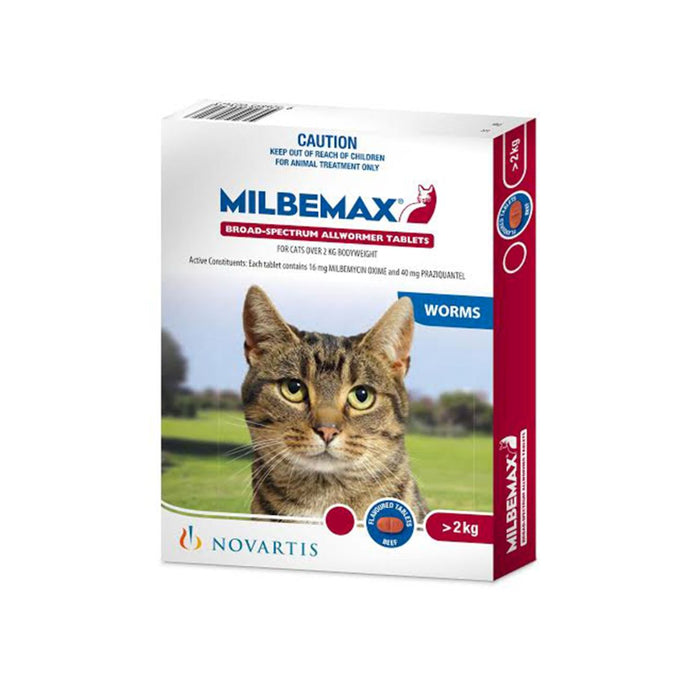 MILBEMAX CAT OVER 2KG BODY WEIGHT - 2 TABS