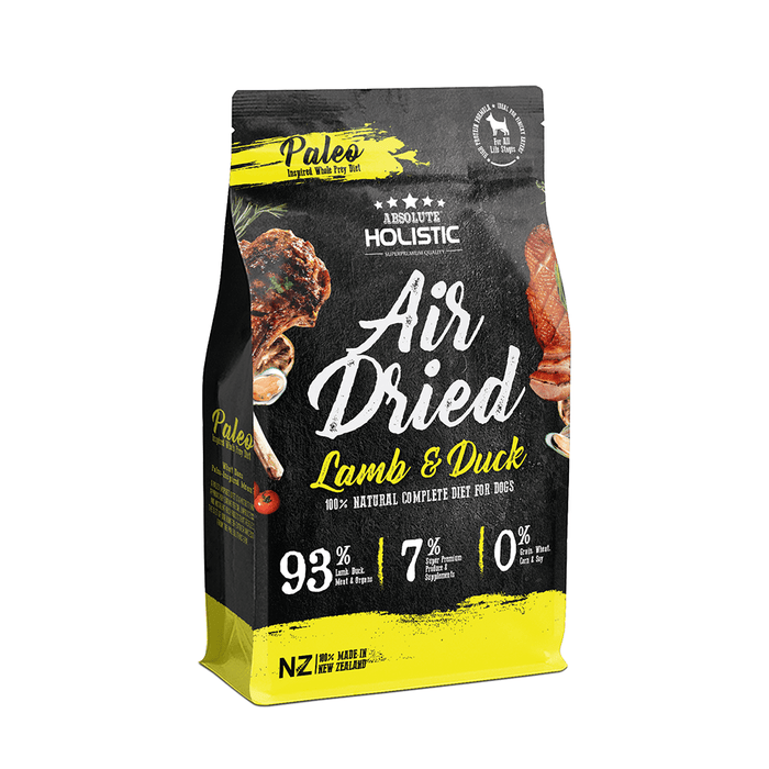 Absolute Holistic Air Dried Dog Food Lamb & Duck 1kg my rainbow pet